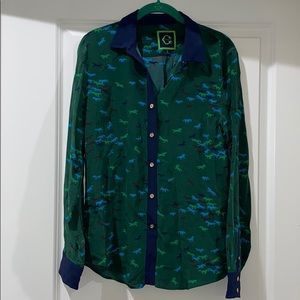 C Wonder Silk Button Up Blose
